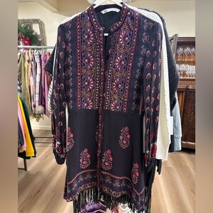 Zara Purple and Black Floral Mini Dress